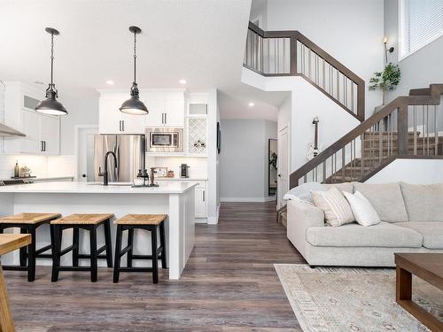 202 Woodhill Lane, Fort Saskatchewan, AB - Indoor Photo Showing Kitchen With Upgraded Kitchen