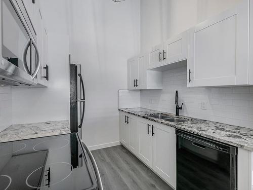 434 4404 122 Street, Edmonton, AB - Indoor Photo Showing Kitchen With Double Sink With Upgraded Kitchen