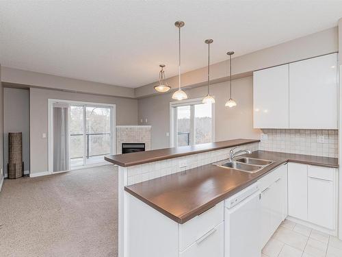 301 9750 94 Street, Edmonton, AB - Indoor Photo Showing Kitchen With Double Sink