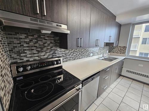 201 12207 Jasper Avenue, Edmonton, AB - Indoor Photo Showing Kitchen With Double Sink With Upgraded Kitchen