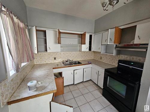 12044 79 Street, Edmonton, AB - Indoor Photo Showing Kitchen With Double Sink