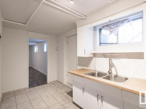 12747 128 Street, Edmonton, AB - Indoor Photo Showing Kitchen With Double Sink