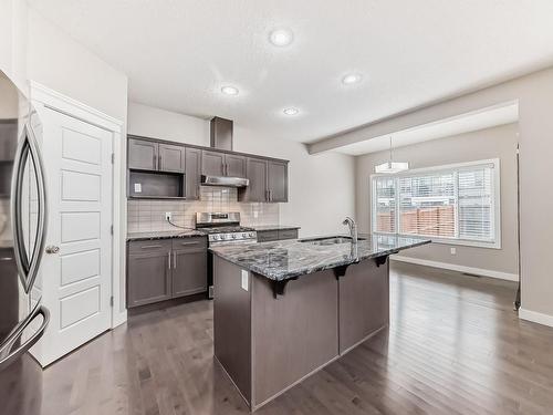 3855 170 Avenue, Edmonton, AB - Indoor Photo Showing Kitchen With Stainless Steel Kitchen With Upgraded Kitchen