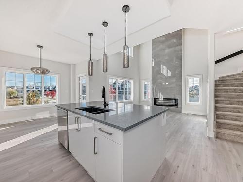 1325 Enright Landing Landing, Edmonton, AB - Indoor Photo Showing Kitchen With Double Sink With Upgraded Kitchen