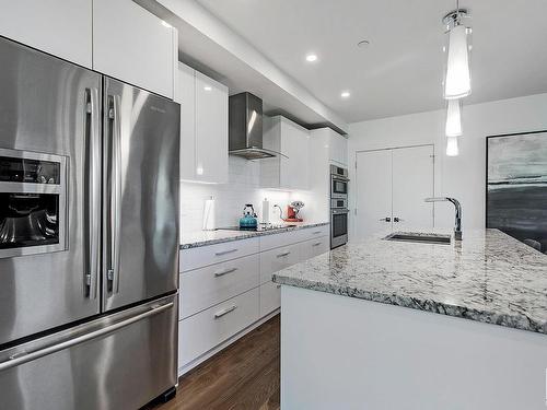 801 11969 Jasper Avenue, Edmonton, AB - Indoor Photo Showing Kitchen With Upgraded Kitchen