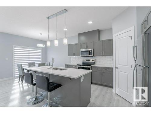 215 41 Avenue, Edmonton, AB - Indoor Photo Showing Kitchen With Stainless Steel Kitchen With Double Sink With Upgraded Kitchen