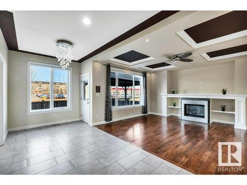 1004 Wildwood Court, Edmonton, AB - Indoor Photo Showing Living Room With Fireplace