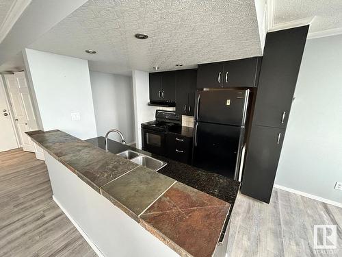 2205 9909 104 Street, Edmonton, AB - Indoor Photo Showing Kitchen With Double Sink