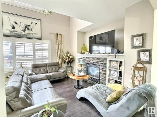 21928 97 Avenue, Edmonton, AB - Indoor Photo Showing Living Room With Fireplace