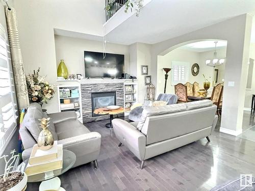 21928 97 Avenue, Edmonton, AB - Indoor Photo Showing Living Room With Fireplace