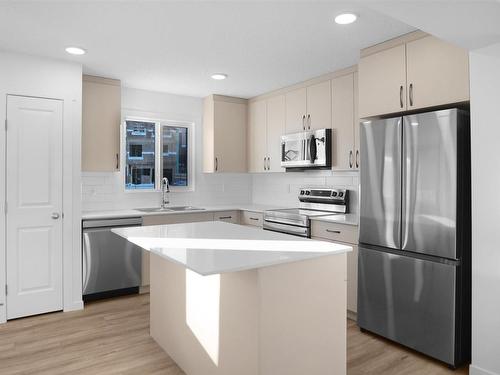 22 525 Secord Boulevard, Edmonton, AB - Indoor Photo Showing Kitchen With Double Sink With Upgraded Kitchen