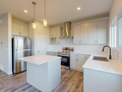 4604 72 Avenue, Beaumont, AB - Indoor Photo Showing Kitchen With Double Sink With Upgraded Kitchen