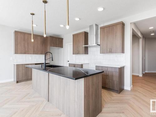 126 Canter Wynd, Sherwood Park, AB - Indoor Photo Showing Kitchen With Double Sink With Upgraded Kitchen