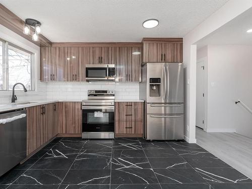 12431 51 Street, Edmonton, AB - Indoor Photo Showing Kitchen With Stainless Steel Kitchen