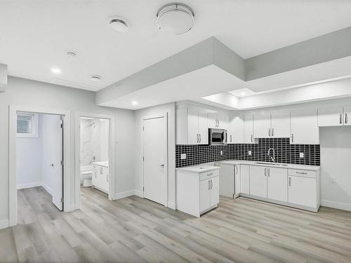 1826 18A Avenue, Edmonton, AB - Indoor Photo Showing Kitchen With Upgraded Kitchen