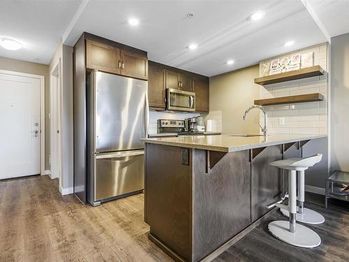 223 5504 Schonsee Drive Nw, Edmonton, AB - Indoor Photo Showing Kitchen With Stainless Steel Kitchen