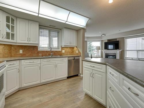 312 9008 99 Avenue, Edmonton, AB - Indoor Photo Showing Kitchen With Double Sink