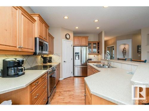 6 Woods Court, Leduc, AB - Indoor Photo Showing Kitchen With Stainless Steel Kitchen With Double Sink With Upgraded Kitchen