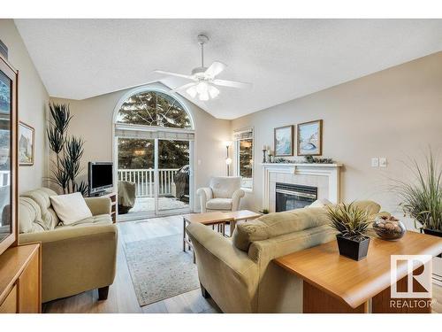 148 Oeming Road, Edmonton, AB - Indoor Photo Showing Living Room With Fireplace