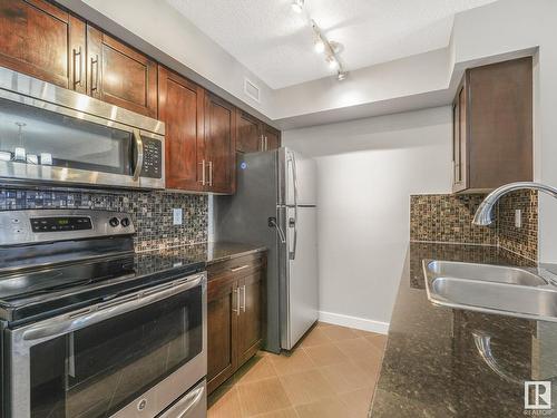 308 270 Mcconachie Drive, Edmonton, AB - Indoor Photo Showing Kitchen With Double Sink