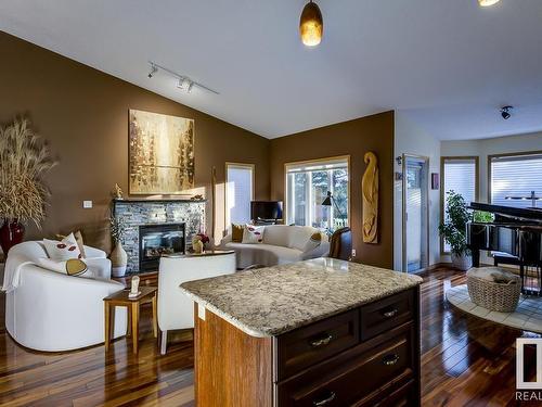 58 929 Picard Drive, Edmonton, AB - Indoor Photo Showing Living Room With Fireplace