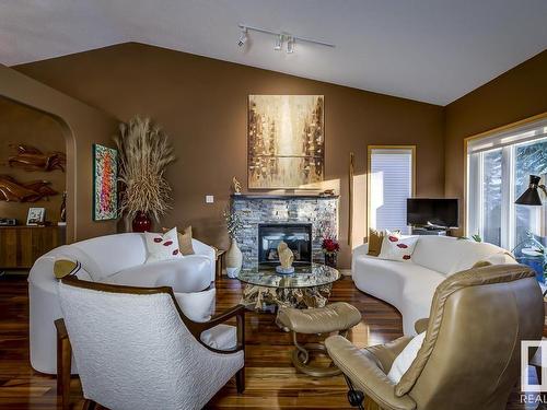 58 929 Picard Drive, Edmonton, AB - Indoor Photo Showing Living Room With Fireplace