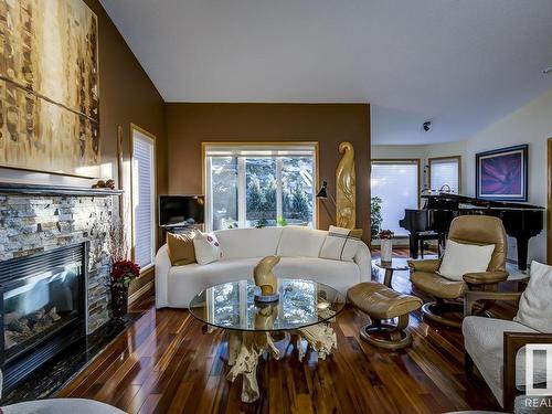 58 929 Picard Drive, Edmonton, AB - Indoor Photo Showing Living Room With Fireplace