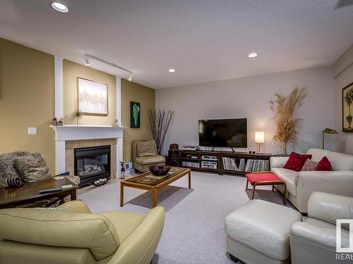 58 929 Picard Drive, Edmonton, AB - Indoor Photo Showing Living Room With Fireplace