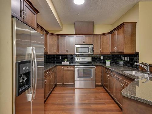 104 7907 109 Street, Edmonton, AB - Indoor Photo Showing Kitchen With Double Sink