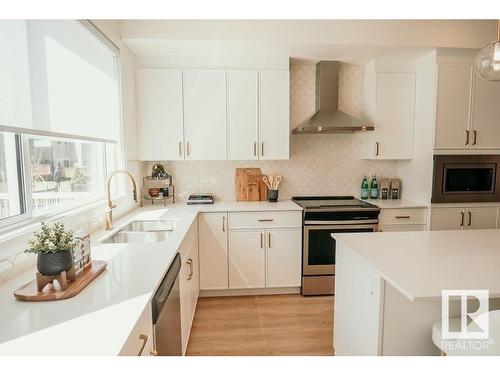 15844 25 Avenue, Edmonton, AB - Indoor Photo Showing Kitchen With Upgraded Kitchen