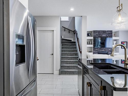 3366 Chickadee Drive, Edmonton, AB - Indoor Photo Showing Kitchen With Double Sink