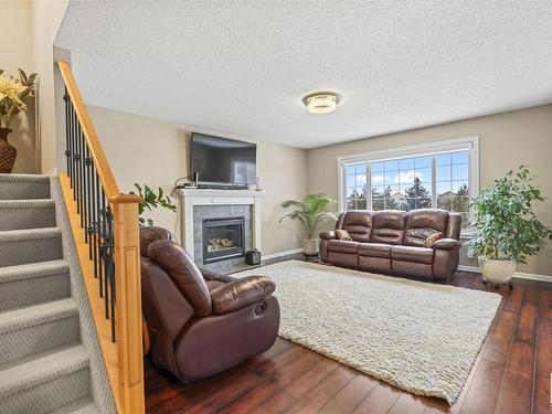 17632 87 Street, Edmonton, AB - Indoor Photo Showing Living Room With Fireplace