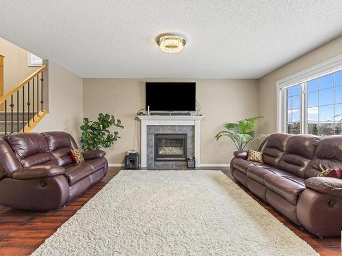 17632 87 Street, Edmonton, AB - Indoor Photo Showing Living Room With Fireplace