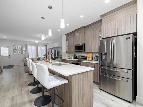 22347 93 Avenue, Edmonton, AB - Indoor Photo Showing Kitchen With Stainless Steel Kitchen With Upgraded Kitchen