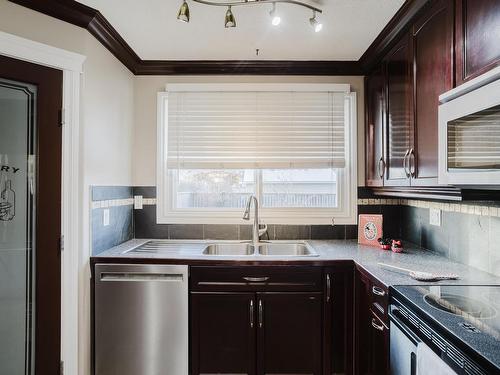 12812 47 Street, Edmonton, AB - Indoor Photo Showing Kitchen With Double Sink