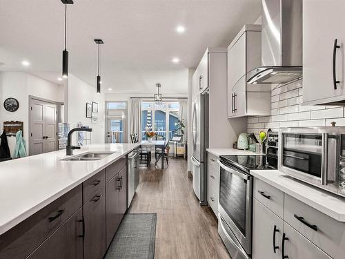 10518 45 Street, Edmonton, AB - Indoor Photo Showing Kitchen With Double Sink With Upgraded Kitchen