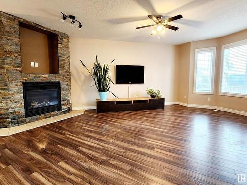 11328 86 Street, Edmonton, AB - Indoor Photo Showing Living Room With Fireplace