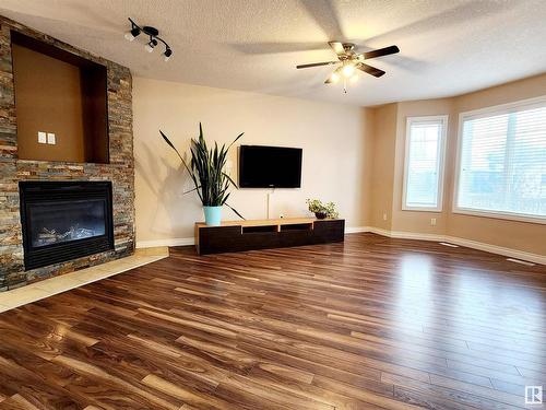 11328 86 Street, Edmonton, AB - Indoor Photo Showing Living Room With Fireplace