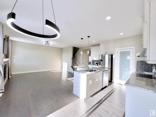 16607 18 Avenue, Edmonton, AB - Indoor Photo Showing Kitchen With Double Sink