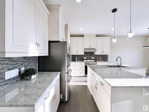 16607 18 Avenue, Edmonton, AB - Indoor Photo Showing Kitchen With Upgraded Kitchen