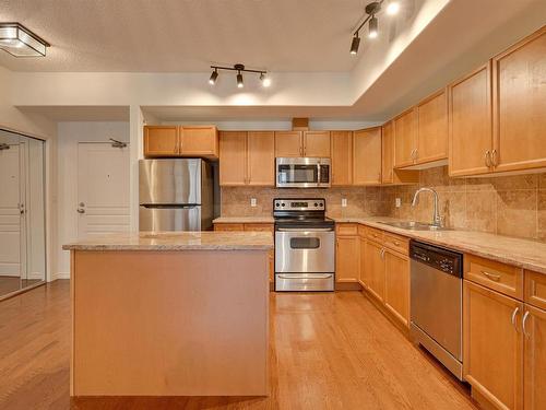 201 10319 111 Street, Edmonton, AB - Indoor Photo Showing Kitchen With Stainless Steel Kitchen