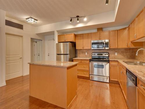 201 10319 111 Street, Edmonton, AB - Indoor Photo Showing Kitchen With Stainless Steel Kitchen