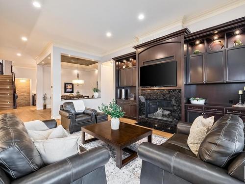 2790 Wheaton Drive, Edmonton, AB - Indoor Photo Showing Living Room With Fireplace