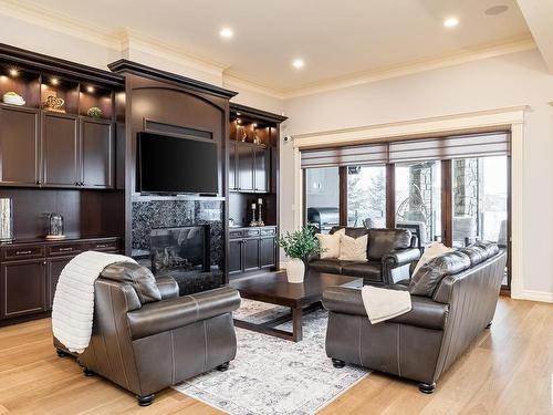 2790 Wheaton Drive, Edmonton, AB - Indoor Photo Showing Living Room With Fireplace