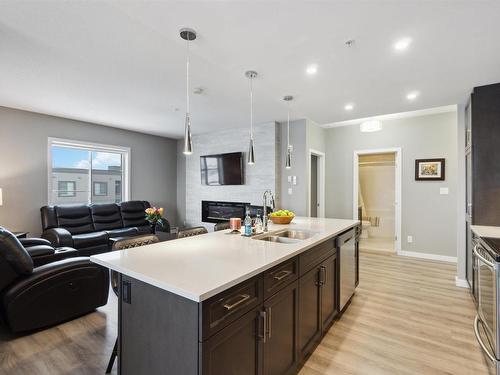 423 1154 Adamson Drive, Edmonton, AB - Indoor Photo Showing Kitchen With Double Sink