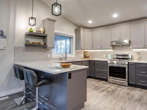 54 53004 Range Road 54A, Rural Parkland County, AB - Indoor Photo Showing Kitchen With Upgraded Kitchen