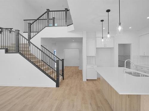 16607 3 Street, Edmonton, AB - Indoor Photo Showing Kitchen With Double Sink With Upgraded Kitchen