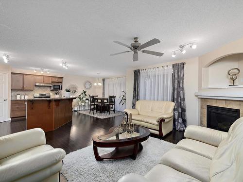 17220 80 Street, Edmonton, AB - Indoor Photo Showing Living Room With Fireplace