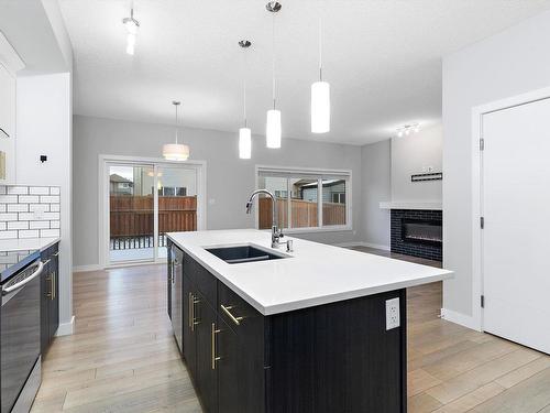 4613 66 Street, Beaumont, AB - Indoor Photo Showing Kitchen With Double Sink With Upgraded Kitchen