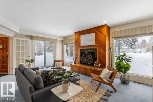 25 Sunnyside Crescent, St. Albert, AB - Indoor Photo Showing Living Room With Fireplace